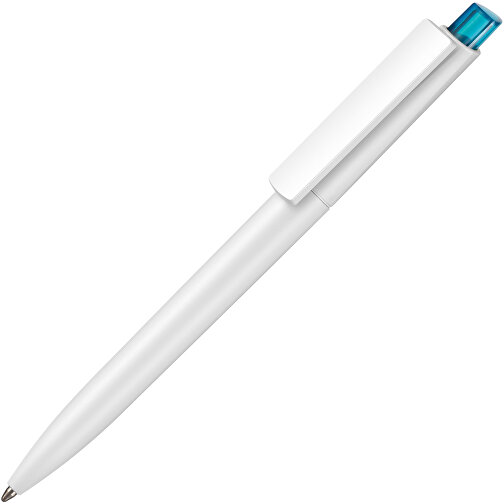 Kugelschreiber Crest ST , Ritter-Pen, weiß/türkis-TR/FR, ABS-Kunststoff, 14,90cm (Länge), Bild 2