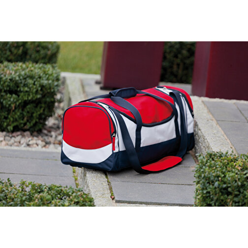 Sporttasche MARINA GYM , blau, rot, weiß, 600D Polyester, 64,00cm x 26,00cm x 27,00cm (Länge x Höhe x Breite), Bild 2