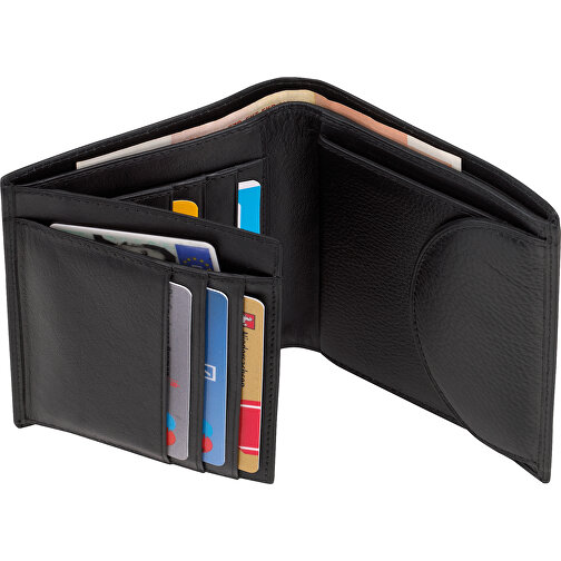 Echtleder-Geldbörse DOW JONES , schwarz, Leder, 12,50cm x 2,00cm x 10,00cm (Länge x Höhe x Breite), Bild 2