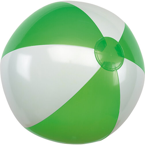 Aufblasbarer Strandball ATLANTIC SHINY , grün, weiss, 0,17 mm PVC, frei von Phthalaten, , Bild 1