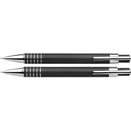 Schreibset Colour-Line , schwarz, Aluminium, Metall, 16,00cm x 1,50cm x 5,00cm (Länge x Höhe x Breite), Bild 3