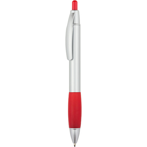 Kugelschreiber Kandi , Promo Effects, silber / rot, Kunststoff, 14,10cm (Länge), Bild 1
