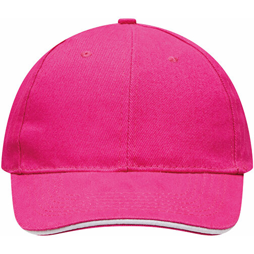 6-Panel-Sandwich-Cap LIBERTY , pink, 100% Baumwolle, heavy brushed, 280 g/m², 1,00cm (Länge), Bild 3