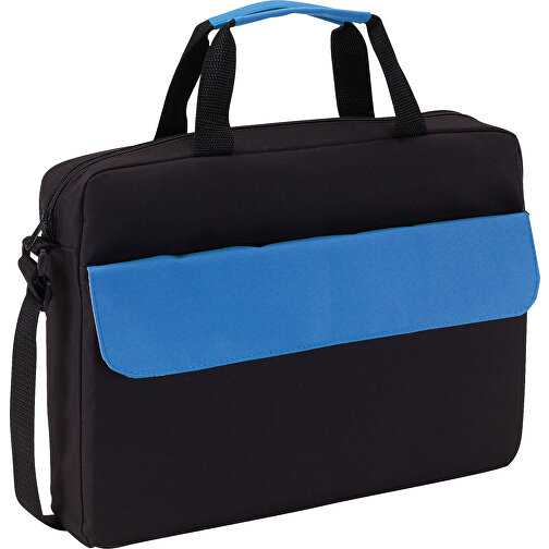 Dokumententasche BRISTOL , blau, schwarz, 300D Polyester, 39,00cm x 7,50cm x 29,00cm (Länge x Höhe x Breite), Bild 1