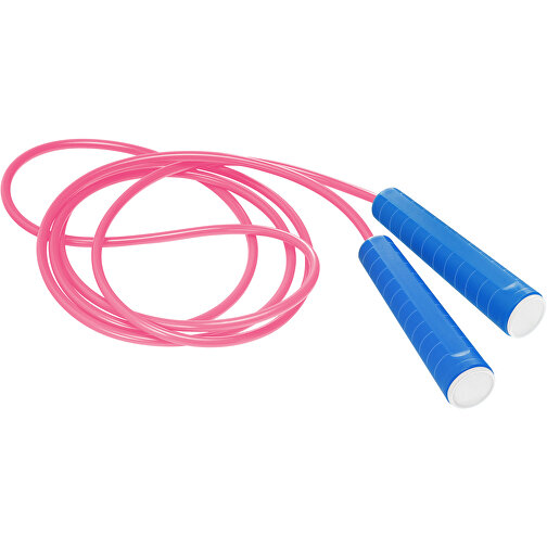 Springseil , blau, weiss, pink, PP+PU, 247,00cm (Länge), Bild 1