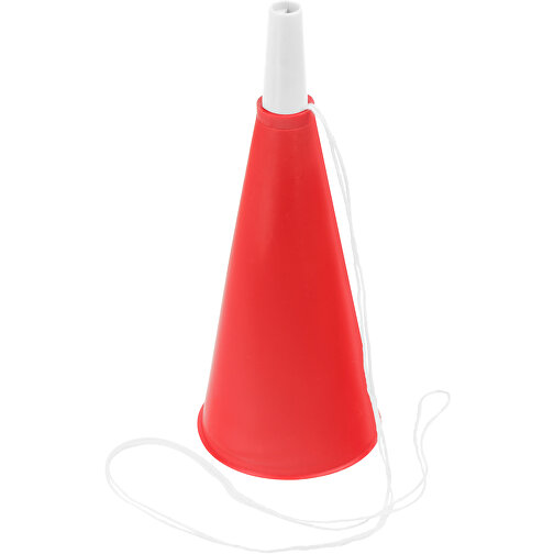 Fan-Horn , rot, weiß, PP+ABS+PES, 16,70cm (Höhe), Bild 1