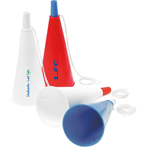 Fan-Horn , blau, rot, PP+ABS+PES, 16,70cm (Höhe), Bild 2