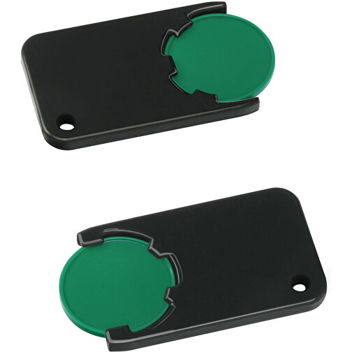 Chiphalter Mit 1€-Chip 'Beta' , grün, schwarz, ABS, 5,20cm x 0,30cm x 2,90cm (Länge x Höhe x Breite), Bild 1