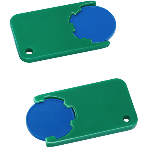 Chiphalter Mit 1€-Chip 'Beta' , blau, grün, ABS, 5,20cm x 0,30cm x 2,90cm (Länge x Höhe x Breite), Bild 1