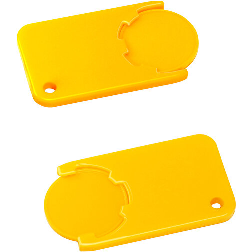 Chiphalter Mit 1€-Chip 'Beta' , gelb, gelb, ABS, 5,20cm x 0,30cm x 2,90cm (Länge x Höhe x Breite), Bild 1