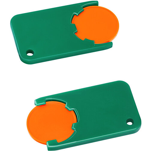 Chiphalter Mit 1€-Chip 'Beta' , orange, grün, ABS, 5,20cm x 0,30cm x 2,90cm (Länge x Höhe x Breite), Bild 1