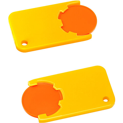 Chiphalter Mit 1€-Chip 'Beta' , orange, gelb, ABS, 5,20cm x 0,30cm x 2,90cm (Länge x Höhe x Breite), Bild 1