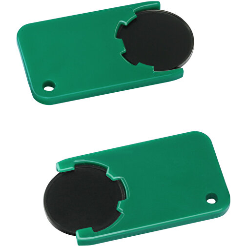 Chiphalter Mit 1€-Chip 'Beta' , schwarz, grün, ABS, 5,20cm x 0,30cm x 2,90cm (Länge x Höhe x Breite), Bild 1