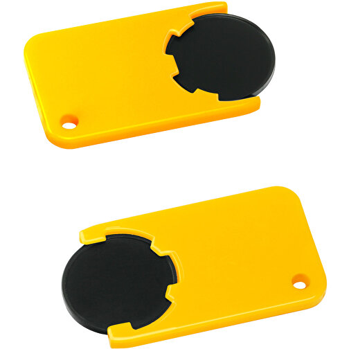 Chiphalter Mit 1€-Chip 'Beta' , schwarz, gelb, ABS, 5,20cm x 0,30cm x 2,90cm (Länge x Höhe x Breite), Bild 1