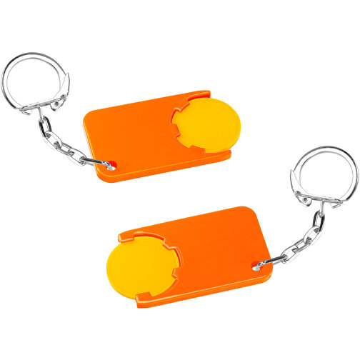 Chiphalter Mit 1€-Chip 'Beta' , gelb, orange, ABS+MET, 5,20cm x 0,30cm x 2,90cm (Länge x Höhe x Breite), Bild 1