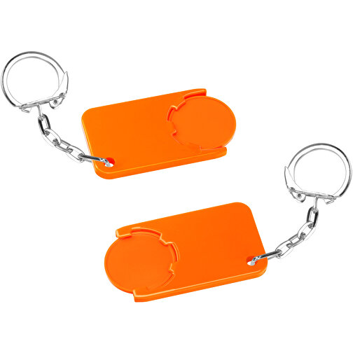 Chiphalter Mit 1€-Chip 'Beta' , orange, orange, ABS+MET, 5,20cm x 0,30cm x 2,90cm (Länge x Höhe x Breite), Bild 1