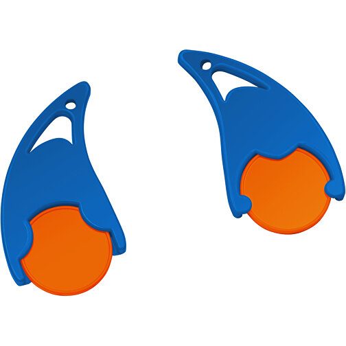 Chiphalter Mit 1€-Chip 'Epsilon' , orange, blau, ABS, 5,50cm x 0,40cm x 2,90cm (Länge x Höhe x Breite), Bild 1