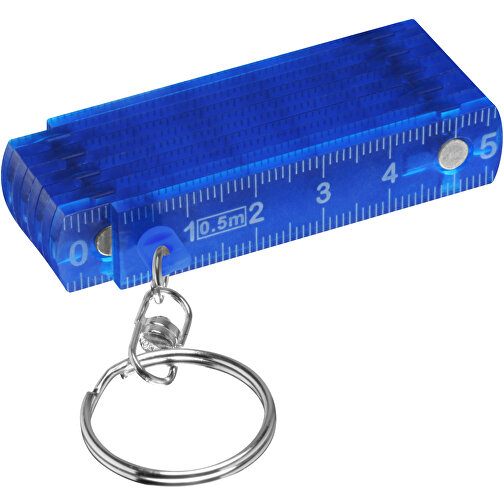 Zollstock Kunststoff, Mini , blau-transparent, ABS+MET, 6,50cm x 1,30cm x 2,50cm (Länge x Höhe x Breite), Bild 1