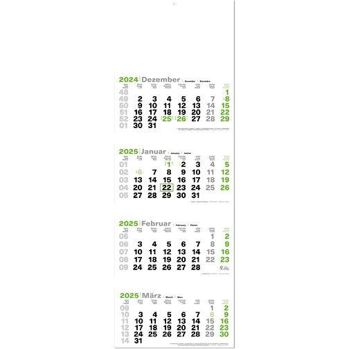 Calendrier mural pliable pour rendez-vous, calendrier de 4 mois 'Green4', Image 2