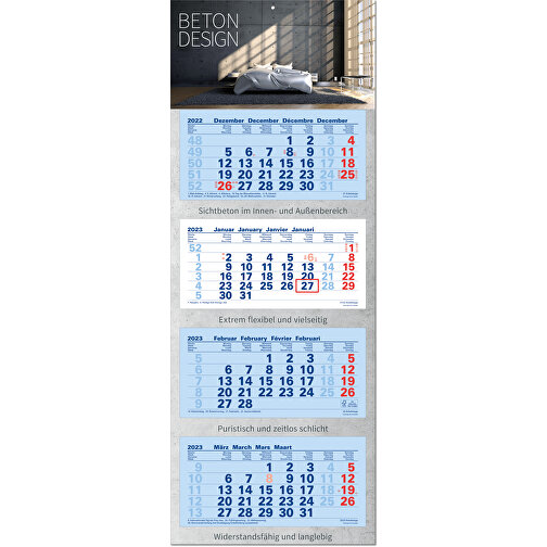 Faltbare Wand-Termin-Kalender, 4-Monatsplaner 'Junior' , blau, Papier, 87,50cm x 33,00cm (Höhe x Breite), Bild 1