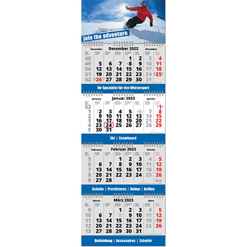 Faltbare Wand-Termin-Kalender Wire-O, 4-Monats-Planer 'Fold' , grau, Papier, 99,20cm x 34,00cm (Höhe x Breite), Bild 1