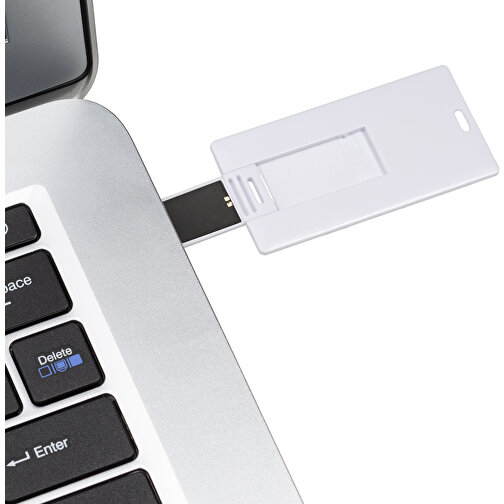 USB Stick CARD Small 2.0 4GB , Promo Effects MB , weiß MB , 4 GB , Kunststoff MB , 3 - 10 MB/s MB , 6,05cm x 0,25cm x 3,00cm (Länge x Höhe x Breite), Bild 4