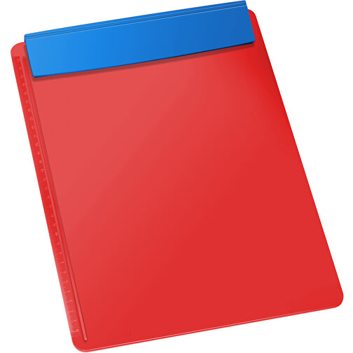 Klemmbrett DIN A4 'Beta' , rot, blau, PS, 34,20cm x 1,90cm x 23,20cm (Länge x Höhe x Breite), Bild 1
