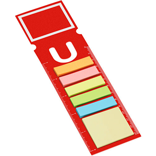 Haftnotizen-Lesezeichen , rot, PP+PAP, 6,00cm x 0,30cm x 21,00cm (Länge x Höhe x Breite), Bild 2