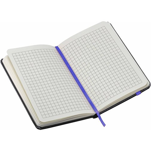 Notizbuch, Mini , schwarz, blau, PVC+PAP, 14,00cm x 1,30cm x 9,00cm (Länge x Höhe x Breite), Bild 3