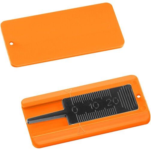 Reifenprofiltiefenmesser , schwarz, orange, PS+PP, 6,50cm x 0,50cm x 3,00cm (Länge x Höhe x Breite), Bild 1
