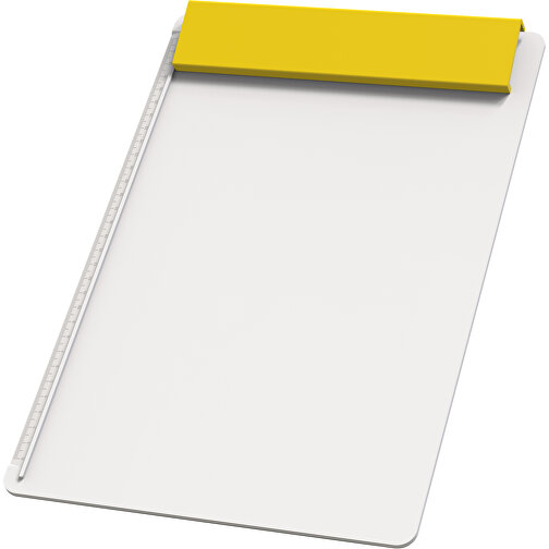 Klemmbrett DIN A4 'Alpha II' , weiß, gelb, PS, 34,20cm x 2,10cm x 23,20cm (Länge x Höhe x Breite), Bild 1