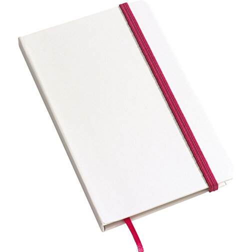 Notizbuch AUTHOR Im DIN-A6-Format , pink, weiss, Papier, 14,00cm x 1,50cm x 9,10cm (Länge x Höhe x Breite), Bild 1