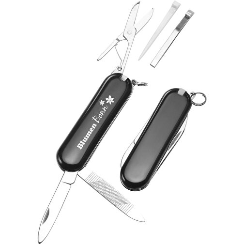 Taschenmesser, Mini , schwarz, PLAS+MET, 6,00cm x 0,90cm x 1,50cm (Länge x Höhe x Breite), Bild 2