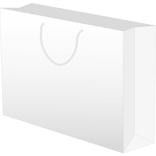 Tragetasche Deluxe 6, 37 X 9 X 24 Cm , weiß, White Chrom Papier, 37,00cm x 24,00cm x 9,00cm (Länge x Höhe x Breite), Bild 1
