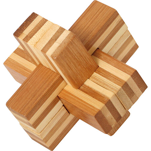 Bambus-Puzzle Teufelsknoten , Bambus, 8,60cm x 7,70cm x 8,90cm (Länge x Höhe x Breite), Bild 1