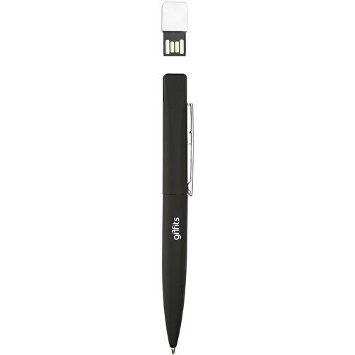 USB Kugelschreiber ONYX UK-II , Promo Effects MB , schwarz MB , 8 GB , Metall gummiert MB , 3 - 10 MB/s MB , 14,40cm (Länge), Bild 1