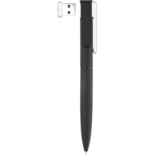 USB Kugelschreiber ONYX UK-III , Promo Effects MB , schwarz MB , 4 GB , Metall gummiert MB , 3 - 10 MB/s MB , 14,40cm (Länge), Bild 1