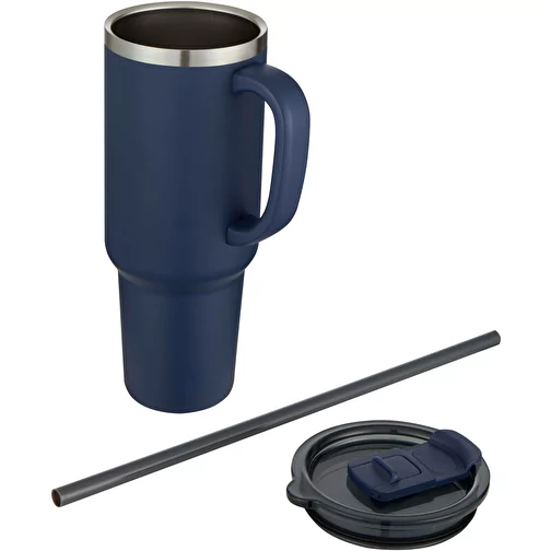 Tazza con isolamento sottovuoto in rame a doppia parete certificata RCS con cannuccia da 1200 ml Syd, Immagine 4