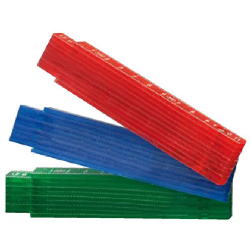 Massstab Aus Kunststoff 1 M , rot, PVC-Kunststoff, 13,00cm x 1,30cm x 3,00cm (Länge x Höhe x Breite), Bild 2
