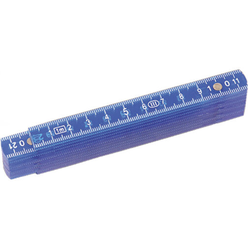 Maßstab Aus Kunststoff 1 M , blau, PVC-Kunststoff, 13,00cm x 1,30cm x 3,00cm (Länge x Höhe x Breite), Bild 1