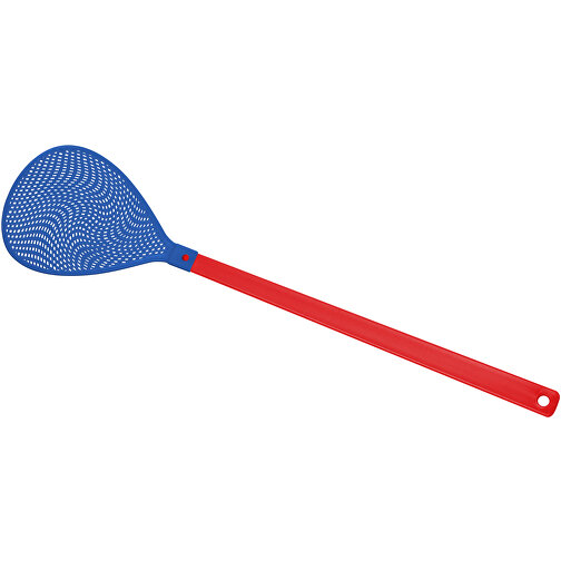 Fliegenklatsche 'Oval' , rot, blau, PE+PS, 43,30cm x 0,50cm x 10,20cm (Länge x Höhe x Breite), Bild 1