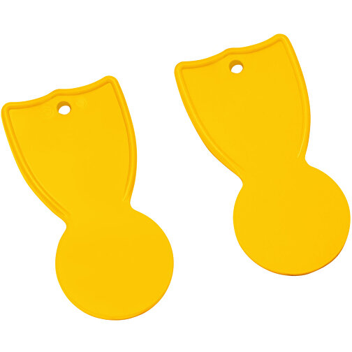 Einkaufswagenlöser , gelb, PS, 5,00cm x 0,30cm x 2,50cm (Länge x Höhe x Breite), Bild 1