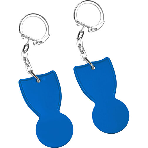 Einkaufswagenlöser , blau, PS+MET, 5,00cm x 0,30cm x 2,50cm (Länge x Höhe x Breite), Bild 1