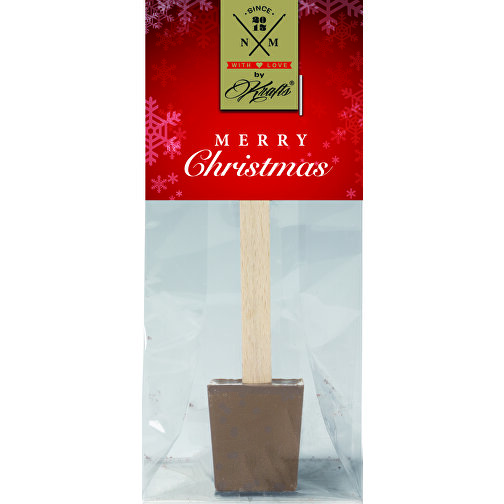 Trinkschokolade Am Holzlöffel , Karton, Folie, 7,00cm x 4,00cm x 17,00cm (Länge x Höhe x Breite), Bild 1