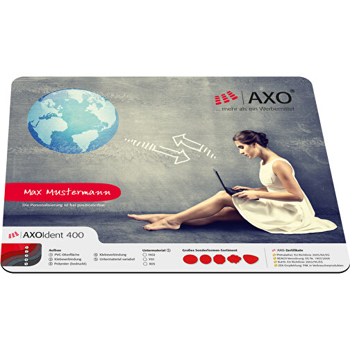 AXOPAD® Mousepad AXOIdent 400, 24 x 19,5 cm rektangulær, 2,3 mm tyk, Billede 1