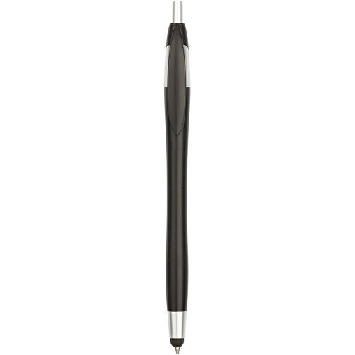 Kugelschreiber Touchpen Wave , Promo Effects, schwarz, Kunststoff, 14,60cm (Länge), Bild 1