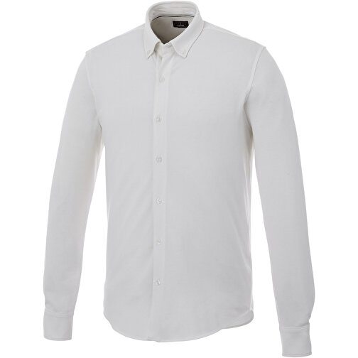 Bigelow Langarm Hemd , weiß, Double Pique Strick 95% Baumwolle, 5% Elastan, 200 g/m2, XL, , Bild 1