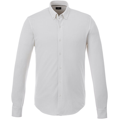 Bigelow Langarm Hemd , weiß, Double Pique Strick 95% Baumwolle, 5% Elastan, 200 g/m2, S, , Bild 7
