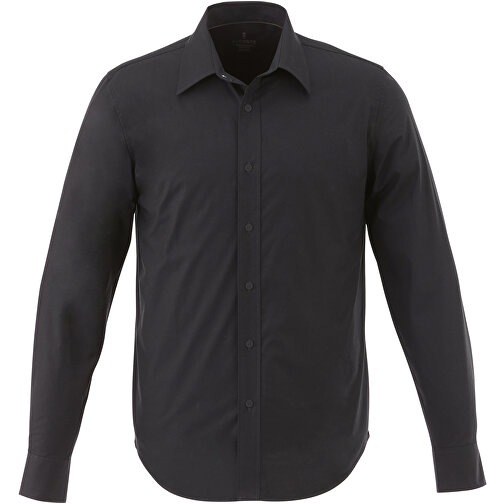 Hamell Langärmliges Hemd , schwarz, Poplin-Gewebe 97% Baumwolle, 3% Elastan, 118 g/m2, L, , Bild 2