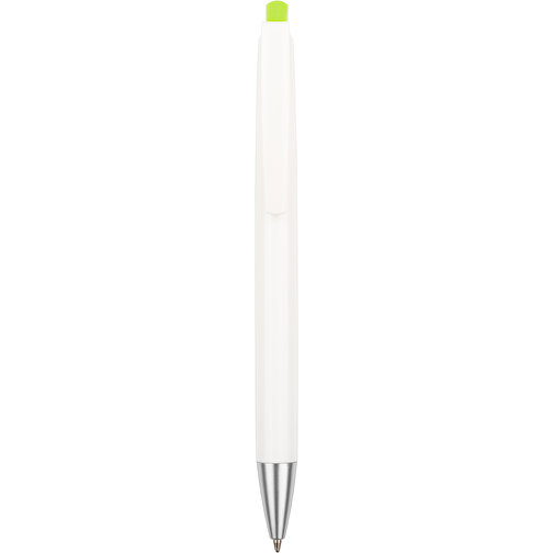 Kugelschreiber Roxi Weiss , Promo Effects, weiss / grün, Kunststoff, 14,10cm (Länge), Bild 4